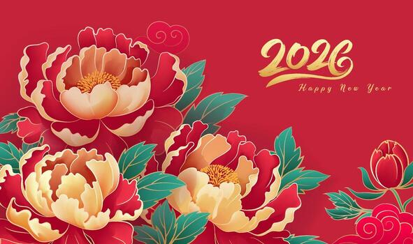 Floral design for New Year 2026 vector
