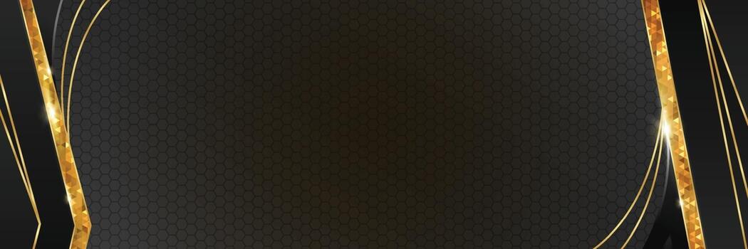 Black and Gold Elegant Banner Background vector