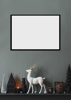 Black Christmas interior frame mockup isolated on a transparent background photo