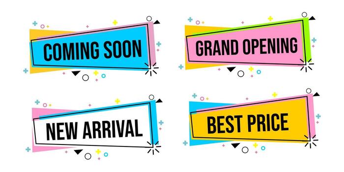 set of sales advertising banners with colorful elements. promotional advertising badge vector