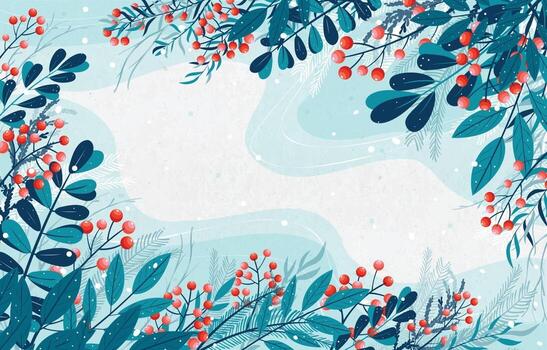 Winter Floral Background vector